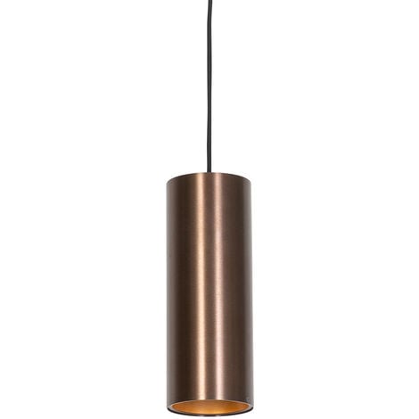 QAZQA Design Hängelampe Dunkelbronze GU10 50mm - Tubo