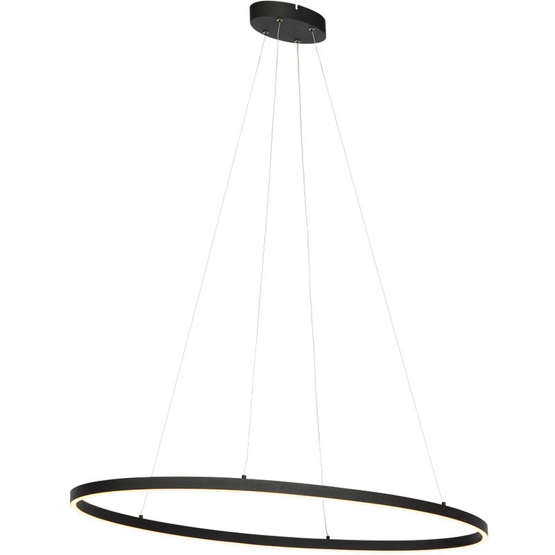 Design Pendant Light Black Oval Incl. LED 3-Step Dimmable - Ovallo