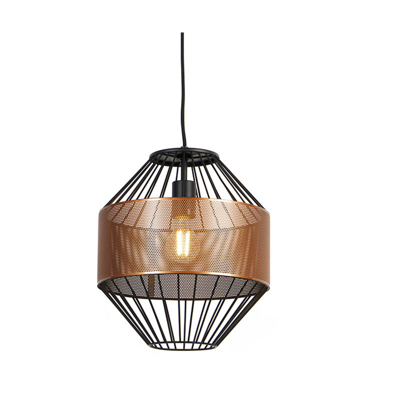 Design hanging lamp copper with black 30 cm - Mariska