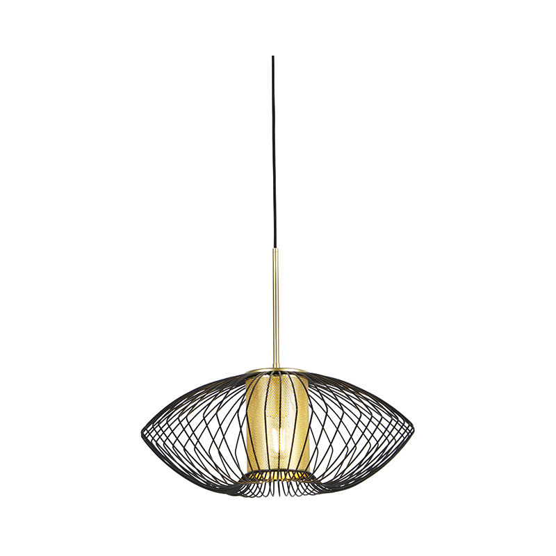 Design hanging lamp gold with black 50 cm - Dobrado