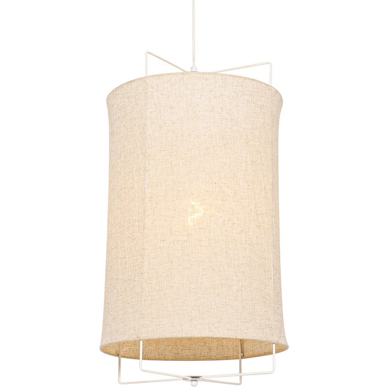 Image of Design Pendant Lamp White with Beige&hellip;