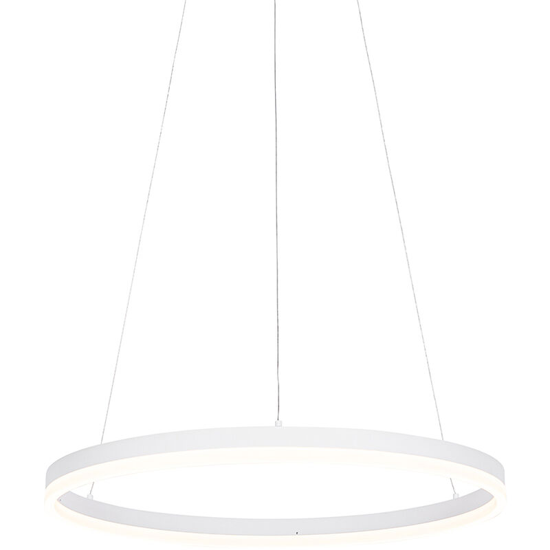 Qazqa - Design Pendant Light White 60 Cm Incl. Led 3-step Dimmable - Anello