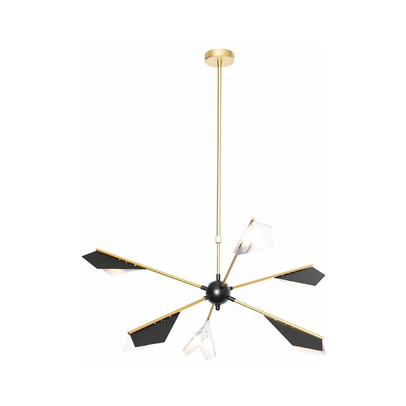 Qazqa Design Pendant Light Black With Gold 6-light - Sinem