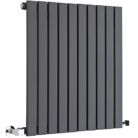 Design Heizkörper Horizontal Einlagig Anthrazit 635mm x 590mm 601W - Sloane