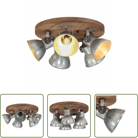 Design industriale -  Lampada da Soffitto 25 W Argento Vintage 50x50x25 cm E27