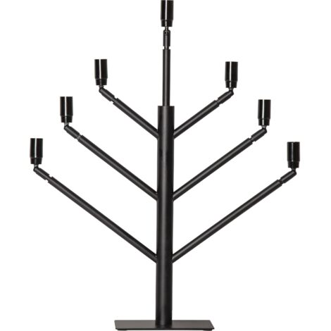 Design Kerzenleuchter Twice 7-armig E14 Netzbetrieb schwarz H 65cm