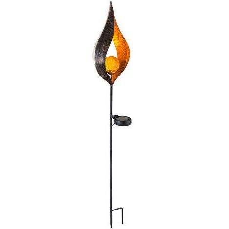 Design LED Solar Leuchte Außen Beleuchtung Dekoration Steck Lampe Flamme Design Globo 33467