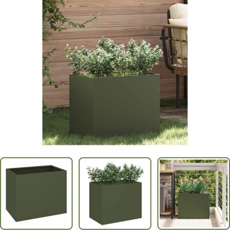Design minimalista -  Vaso da giardino Oliver verde 50 x 32 x 40 cm