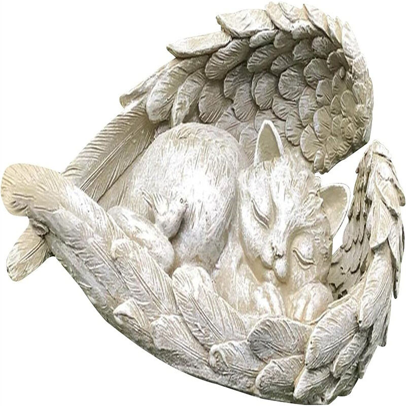 Design Mémorial Chat Pet Ange Statue Honorifique Pierre Tombale (Un chat, 1256cm)