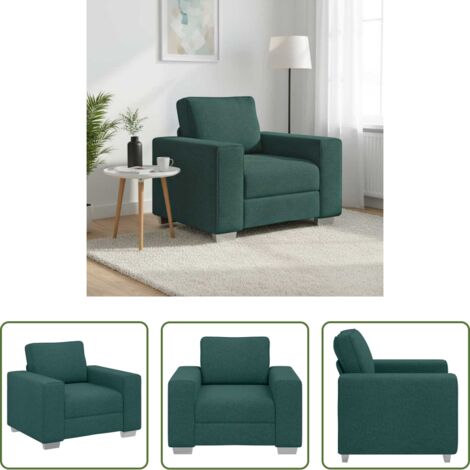 Design moderno -  Divano Verde Scuro 100 x 80 x 82 cm Tessuto