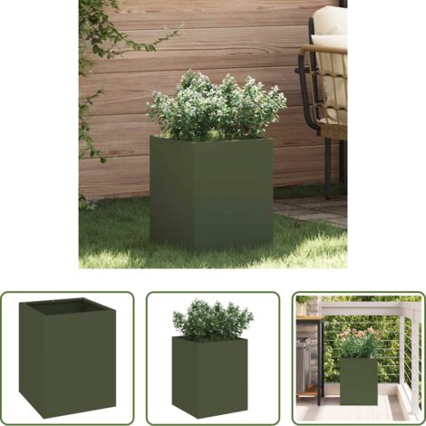 Design moderno -  Vaso da giardino Verde oliva 32 x 32 x 40 cm