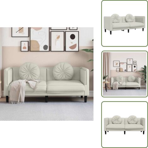 Design moderno - vidaXL Divano a 2 Posti con Cuscini Crema in Velluto - Comfort seduta