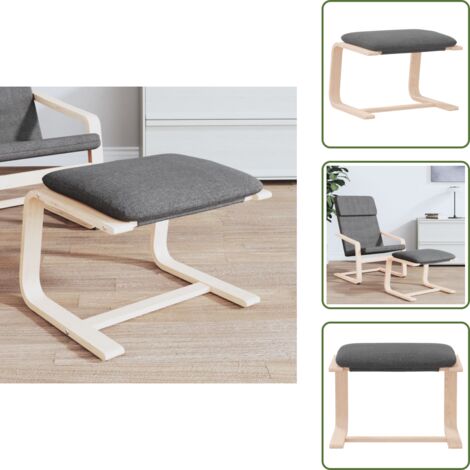 Design moderno - vidaXL Poggiapiedi Grigio Chiaro 51x41x40 cm in Tessuto - Materiale naturale