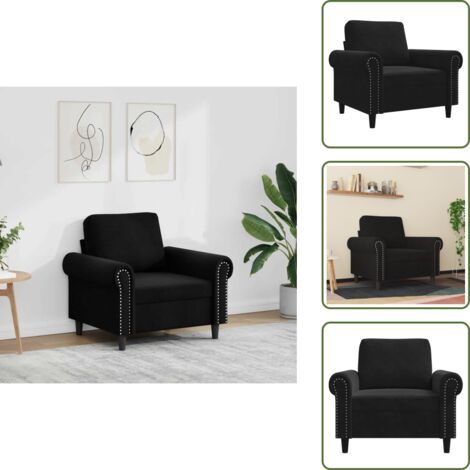 Design moderno - vidaXL Poltrona Nero 60 cm Velluto - Poltrona per casa