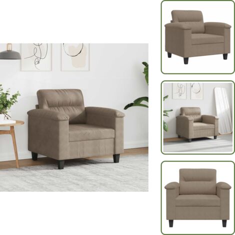 Design moderno - vidaXL Poltrona Tortora 60 cm in Microfibra - Poltrona per casa