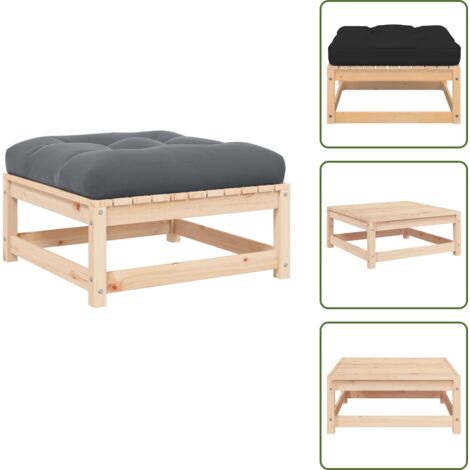 Design modulare - vidaXL Poggiapiedi da Giardino con Cuscino in Legno Massello di Pino - Poggiapiedi in legno