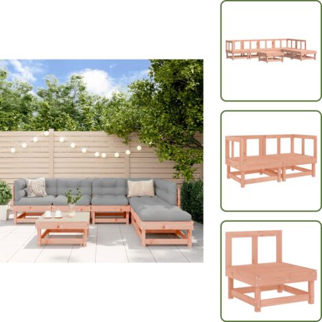 Design modulare - vidaXL Set Salotto da Giardino 7 pz in Legno Massello di Douglas - Legno massello