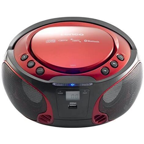 Design Musica party Audio sistema USB Bluetooth scroller Boombox lettore CD MP3 Lenco SCD-550 rosso