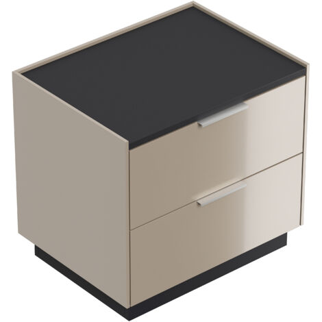 Design Nachttisch Kommode Artem 60cm B, 2 Softeinzüge lackiert Kubanit