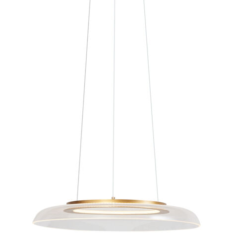 Design Pendant Lamp Gold and Transparent 3-Step Dimmable - Scacrylic