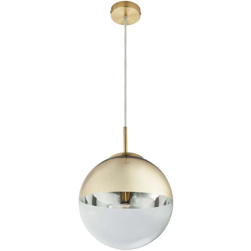 Design Pendel Decken Lampe Glas Kugel Wohn Ess Zimmer Hänge Leuchte Gold Globo 15856