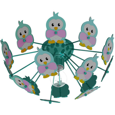 Design per bambini sala giochi illuminazione a soffitto faretti lampada gufi motivi animali lampada Eglo 95636
