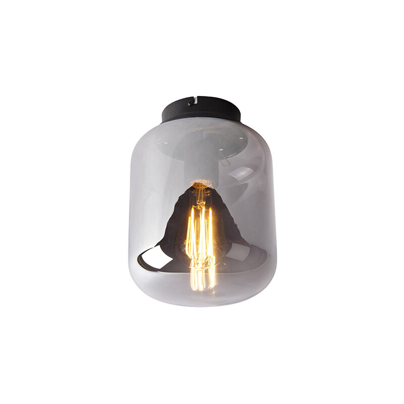 Design ceiling lamp black with smoke glass - Bliss