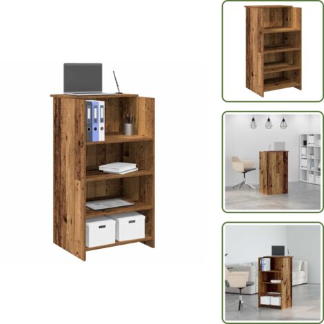 Design reception - vidaXL Banco Reception Legno Antico 55x50x103,5 cm Legno Multistrato - Bancone in legno
