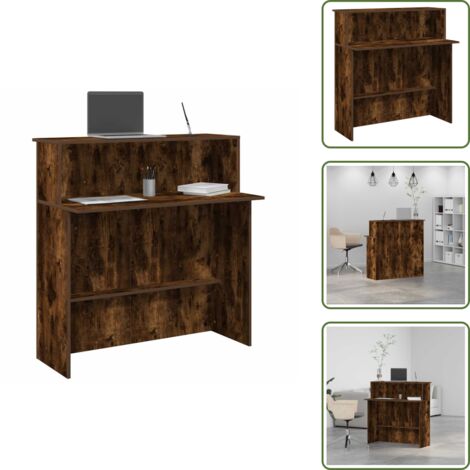 Design reception - vidaXL Banco Reception Rovere Fumo 100x50x103,5cm in Legno Multistrato - Bancone in legno