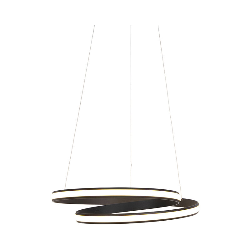 Design hanging lamp black 55 cm incl. LED 3 steps dimmable - Rowan