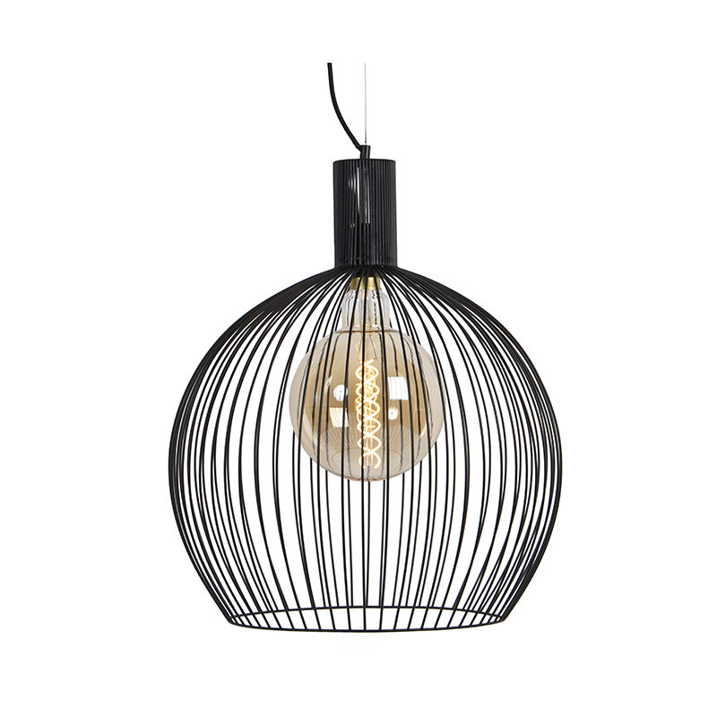 Design round hanging lamp black 50 cm - Wire Dos