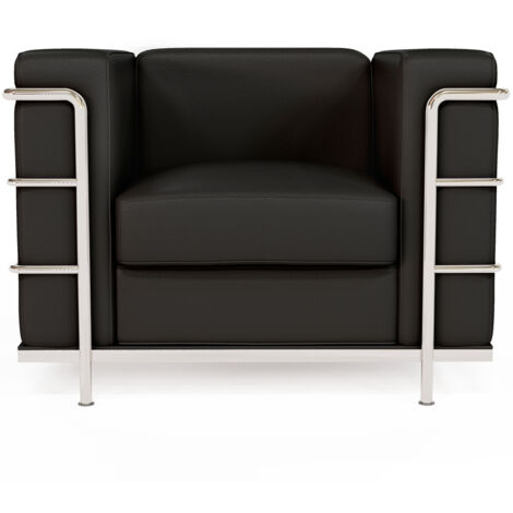 Design-Sessel - Bezogen mit veganem Leder - Lecur Schwarz