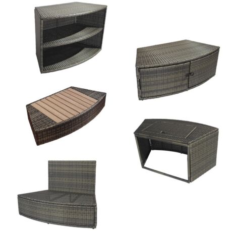 Design Spa Möbel halbsteif Octopus Netspa PVC geflochten - Gesamtdurchmesser außen Möbel 290cm - Set 5 Module