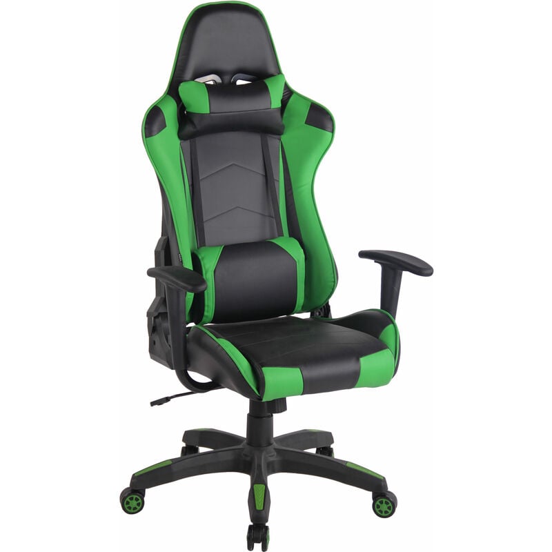 Nova - Design sportif de chaise de bureau en cuir eco avec 5 roues coulissantes différentes couleurs Couleur : Noir et vert