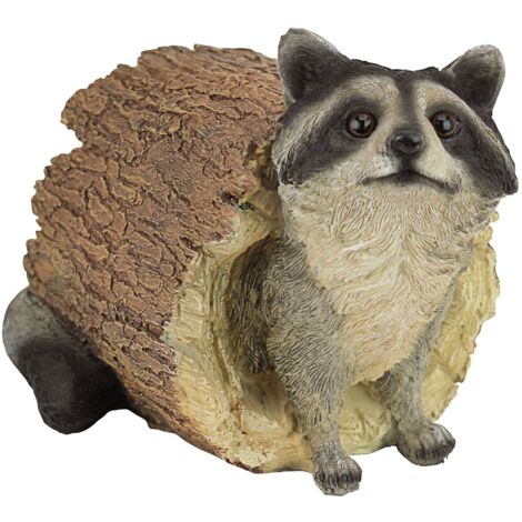 Design Toscano Bandit il procione Statua animale da giardino, poliresina, a colori, 25,5 cm