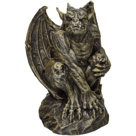 Design Toscano CL5199 Statua Silas, Il Gargoyle Sentinella, Media, Abbronzatura, 10x11.5x18 cm