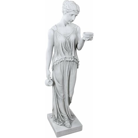 Design Toscano Ebe la dea della giovinezza Statua grega da giardino, poliresina, pietra antica, Grande 81 cm