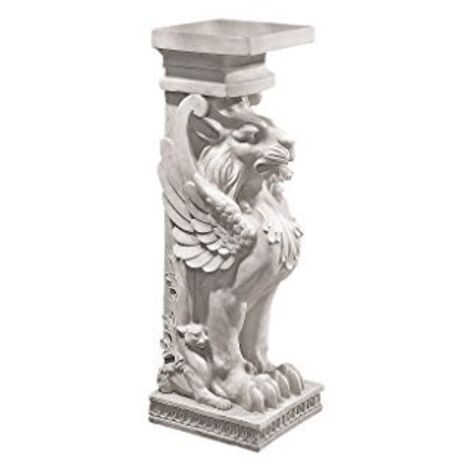 Design Toscano JE122391 Scultura di Leone Alato Trapezoforo Piedistallo, Avorio