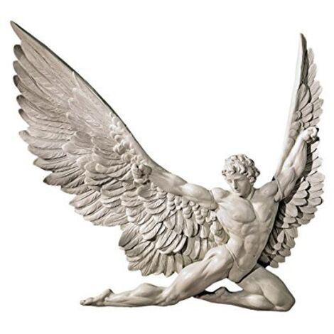 Design Toscano NG33636 Scultura da Parete di Icarus, Avorio, 4x28x28 cm