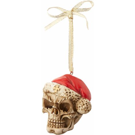 Design Toscano Ornamento dell'albero di Natale - Skelly Babbo Natale con Santa Hat Skeleton Figura Holiday Ornaments