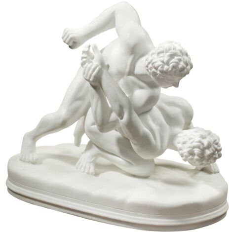 Design Toscano PD1908 Statua Ellenistica Legato Lottatori Greci, Bianco, 15x24x23 cm