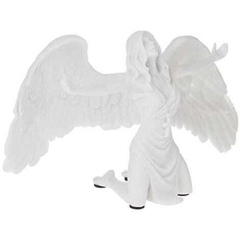 Design Toscano PD2704 Statua di Angelo in Marmo Sintetico Preghiera per la Pace, Off Bianco