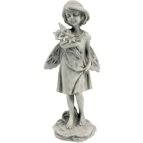 Design Toscano SH9403611 Statuetta Fata del Giardino di Rose con Fiori, Multicolore, 7.5x10x24 cm