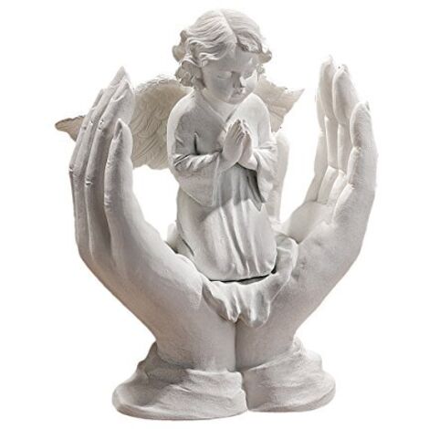 Design Toscano Statua in Marmo Sintetico Preghiere di Un Angelo