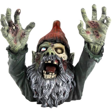 Design Toscano Zombie Gnomi Decorazione gotica Gnomi da giardino statua cimiteriale, poliresina, a colori, 28 cm
