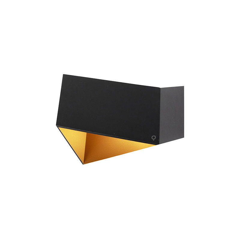 Design wall lamp black with gold - Fold