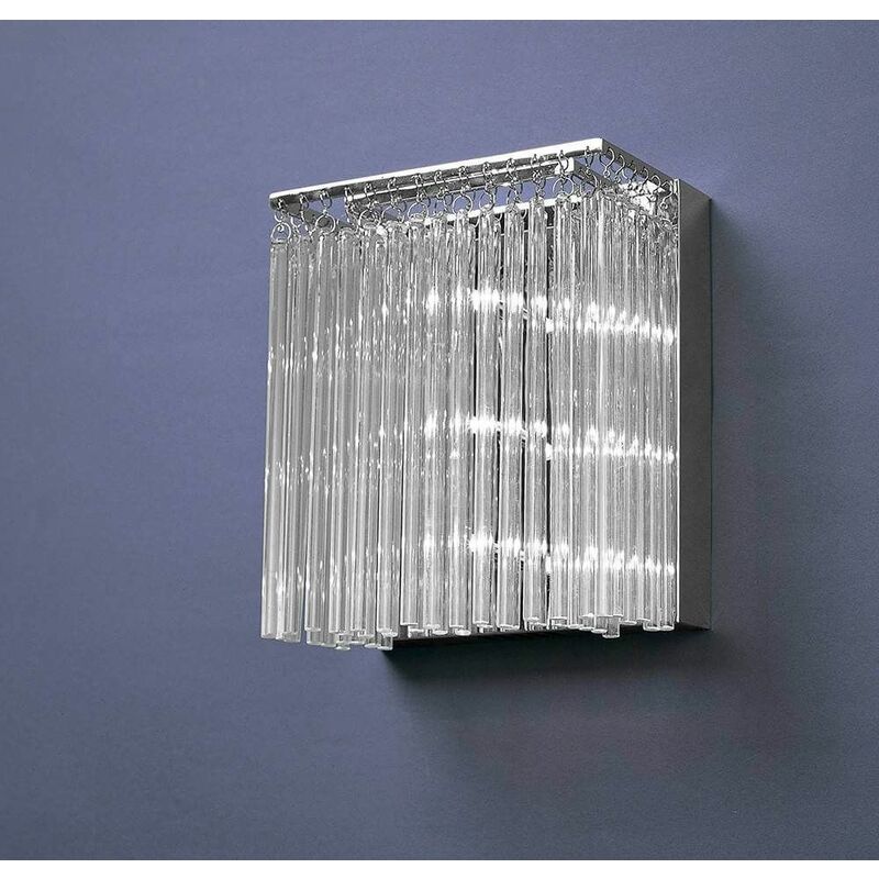 09diyas - Design wall light Zanthe 3 Bulbs polished chrome / transparent glass