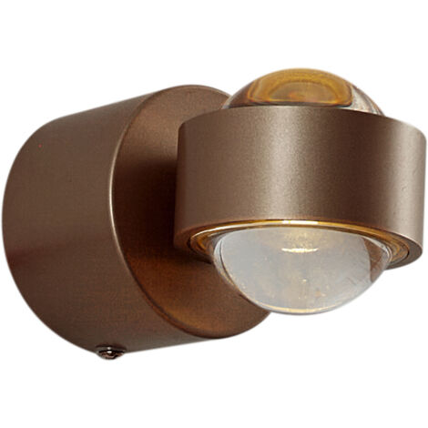 Design-Wandleuchte Dunkelbronze inkl. LED IP44 - Lens