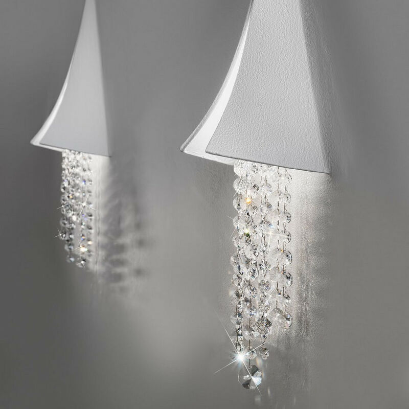 Kolarz Lighting - Kolarz FONTE DI LUCE - Integrierte LED Designer Kristall Wandleuchte Weiß Matt