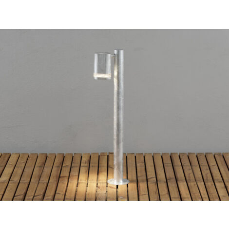 Design Wegeleuchte MODENA aus Stahl, Downlight Höhe 70cm, Silber